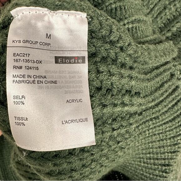 Elodie Dark Green Oversized Pullover Chunky Loose- Knit Cozy Sweater Sz Medium - Picture 9 of 10